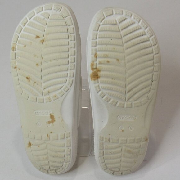 Crocs Classic White Sandals Slides w/Jibbitz Charms Unisex Size Womens 8 Mens 6 - Picture 6 of 9